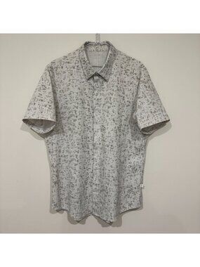 Lululemon Airing Easy Short Sleeve Shirt Grid Block White Opal Rhino Grey Large